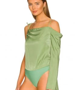 Discount 🔔 Camila Coelho Kimley Bodysuit In Jade Green 😀 -Camila Coelho Store COEL WS219 V4
