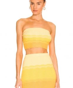 Wholesale 😀 Camila Coelho Avalon Knit Top In Yellow Ombre ⌛