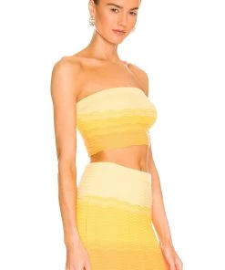 Wholesale 😀 Camila Coelho Avalon Knit Top In Yellow Ombre ⌛ -Camila Coelho Store COEL WS221 V2