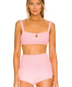 Outlet 🎁 Camila Coelho Genevieve Knit Bralette In Baby Pink ⌛