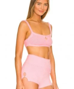 Outlet 🎁 Camila Coelho Genevieve Knit Bralette In Baby Pink ⌛ -Camila Coelho Store COEL WS225 V2