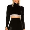 Promo ❤️ Camila Coelho Aliah Cropped Top In Black 😍 -Camila Coelho Store COEL WS47 V1