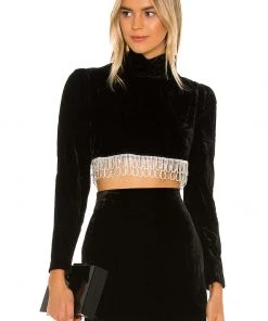 Promo ❤️ Camila Coelho Aliah Cropped Top In Black 😍