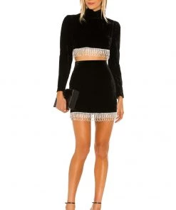 Promo ❤️ Camila Coelho Aliah Cropped Top In Black 😍 -Camila Coelho Store COEL WS47 V4