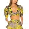 Discount 😀 Camila Coelho Kahlo Crop Top In Yellow Floral 🎉 -Camila Coelho Store COEL WS4 V1