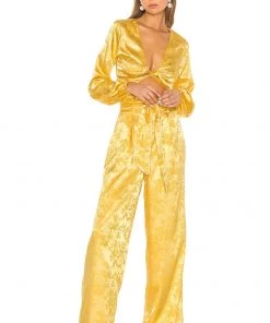 Promo 👏 Camila Coelho Sonia Top In Golden Yellow 😍 -Camila Coelho Store COEL WS6 V4