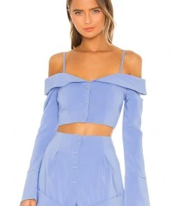 Coupon 🎉 Camila Coelho Paulina Top In Periwinkle Blue 🔥
