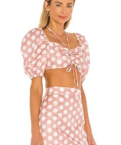 Outlet 🌟 Camila Coelho Josefina Top In Pink Dot ⌛ -Camila Coelho Store COEL WS90 V2