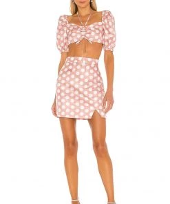 Outlet 🌟 Camila Coelho Josefina Top In Pink Dot ⌛ -Camila Coelho Store COEL WS90 V4