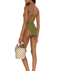 Best deal ❤️ Camila Coelho Kaylane One Piece In Dark Sage 😀