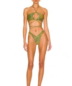 Budget 😀 Camila Coelho Azaria Bottom In Jungle Green Leopard 🔔 -Camila Coelho Store COEL WX128 V4