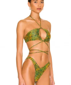 Flash Sale ⭐ Camila Coelho Azaria Top In Jungle Green Leopard 🎉 -Camila Coelho Store COEL WX129 V2