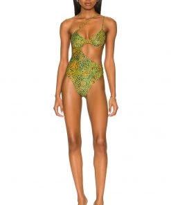 Cheapest ⭐ Camila Coelho Azaria One Piece In Jungle Green Leopard 😍
