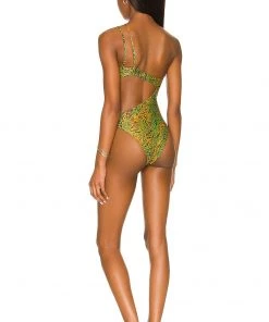 Cheapest ⭐ Camila Coelho Azaria One Piece In Jungle Green Leopard 😍 -Camila Coelho Store COEL WX133 V4
