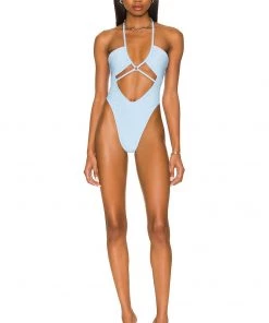 Best Pirce 🔔 Camila Coelho Catalena One Piece In Sky Blue 🧨