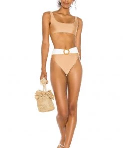 New 😀 Camila Coelho Bonita High Waist Bottom In Nude ⌛ -Camila Coelho Store COEL WX36 V4