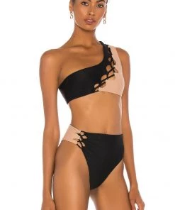 Discount 😀 Camila Coelho Andres Top In Black & Nude ✔️ -Camila Coelho Store COEL WX46 V2