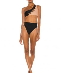 Discount 😀 Camila Coelho Andres Top In Black & Nude ✔️ -Camila Coelho Store COEL WX46 V5