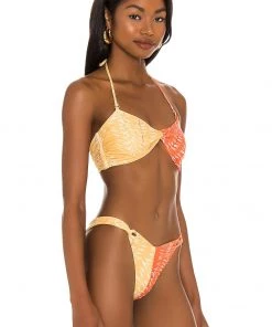 Deals 🛒 Camila Coelho Neves Top In Orange & Yellow In Orange & Yellow Palm 🔔 -Camila Coelho Store COEL WX66 V3