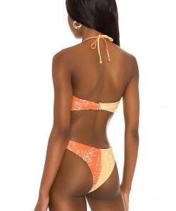 Deals 🛒 Camila Coelho Neves Top In Orange & Yellow In Orange & Yellow Palm 🔔 -Camila Coelho Store COEL WX66 V4