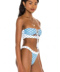 Deals ⌛ Camila Coelho Andressa Top In Blue Dot 🧨 -Camila Coelho Store COEL WX86 V2